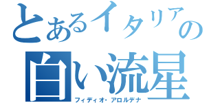 とあるイタリアの白い流星（フィディオ・アロルデナ）
