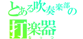 とある吹奏楽部の打楽器（なっつ）