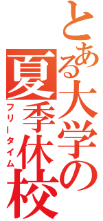 とある大学の夏季休校（フリータイム）