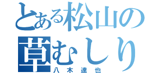 とある松山の草むしり男（八木達也）