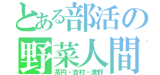 とある部活の野菜人間（茶円・吉村・津野）