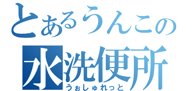 とあるうんこの水洗便所（うぉしゅれっと）