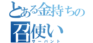 とある金持ちの召使い（サーバント）