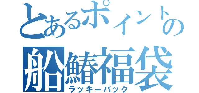 とあるポイントの船鰆福袋（ラッキーバック）