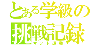 とある学級の挑戦記録（マット運動）