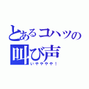 とあるコハツの叫び声（いやややや！）