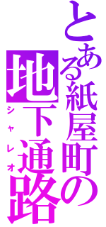 とある紙屋町の地下通路（シャレオ）