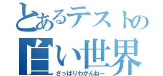 とあるテストの白い世界（さっぱりわかんねー）