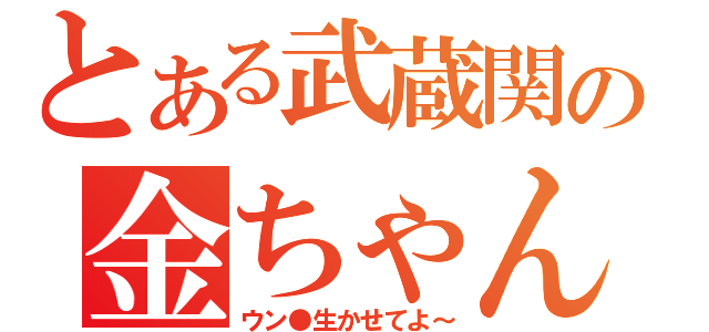 とある武蔵関の金ちゃん（ウン●生かせてよ～）