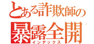 とある詐欺師の暴露全開！（インデックス）