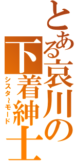 とある哀川の下着紳士（シスタ～モード）