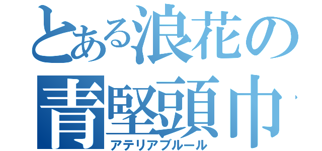 とある浪花の青堅頭巾（アテリアブルール）