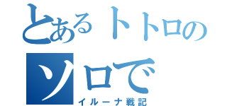 とあるトトロのソロで（イルーナ戦記）