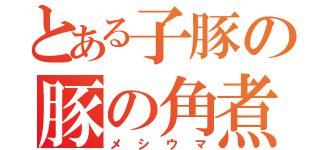 とある子豚の豚の角煮（メシウマ）