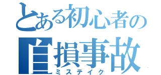 とある初心者の自損事故（ミステイク）