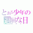 とある少年の退屈な日々（夏休み）