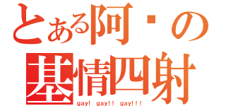 とある阿阳の基情四射（ｇａｙ！ ｇａｙ！！ ｇａｙ！！！）