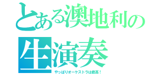 とある澳地利の生演奏（やっぱりオーケストラは最高！）