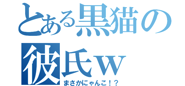 とある黒猫の彼氏ｗ（まさかにゃんこ！？）