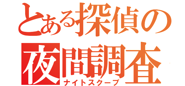 とある探偵の夜間調査（ナイトスクープ）