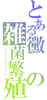 とある黴の雑菌繁殖（バクテリアブリーディング）