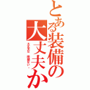 とある装備の大丈夫か（大丈夫だ　問題ない。）