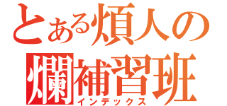 とある煩人の爛補習班（インデックス）