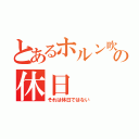 とあるホルン吹きの休日（それは休日ではない）