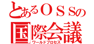 とあるＯＳＳの国際会議（ワールドプロセス）