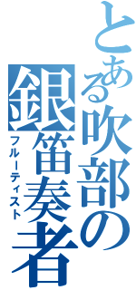 とある吹部の銀笛奏者（フルーティスト）