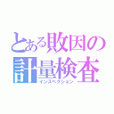 とある敗因の計量検査（インスペクション）