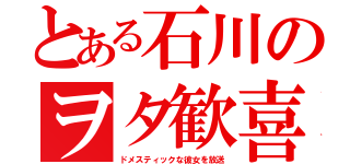 とある石川のヲタ歓喜（ドメスティックな彼女を放送）