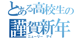 とある高校生の謹賀新年（ニューリー デイ）