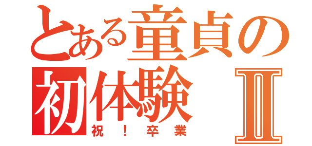 とある童貞の初体験Ⅱ（祝！卒業）