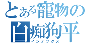 とある寵物の白痴狗平（インデックス）