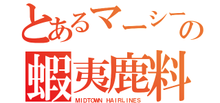 とあるマーシーの蝦夷鹿料理（ＭＩＤＴＯＷＮ ＨＡＩＲＬＩＮＥＳ）