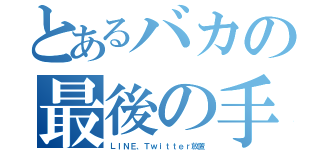 とあるバカの最後の手（ＬＩＮＥ、Ｔｗｉｔｔｅｒ放置）