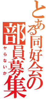 とある同好会の部員募集ｂ（ヤらないか）