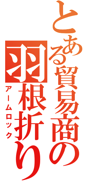 とある貿易商の羽根折り腕固め（アームロック）