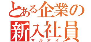 とある企業の新入社員（マルアイ）