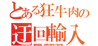 とある狂牛肉の迂回輸入（産地偽装。世界の財布で処分場）