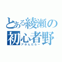 とある綾瀬の初心者野郎（アホんだらー）