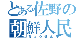 とある佐野の朝鮮人民共和国（ちょうせん）