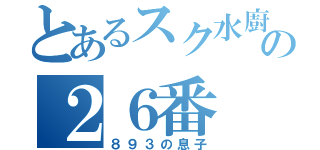 とあるスク水廚の２６番（８９３の息子）