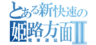 とある新快速の姫路方面網干行きⅡ（電車遅延）