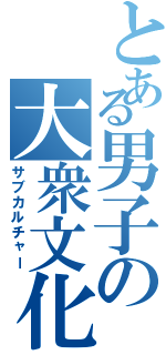 とある男子の大衆文化（サブカルチャー）