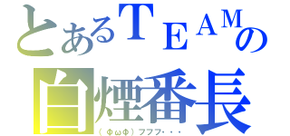 とあるＴＥＡＭの白煙番長（（ΦωΦ）フフフ・・・）