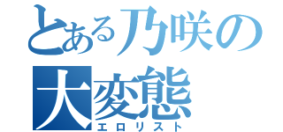 とある乃咲の大変態（エロリスト）