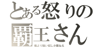 とある怒りの覇王さん（俺より強い奴しか居ねえ）