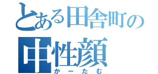 とある田舎町の中性顔（かーたむ）